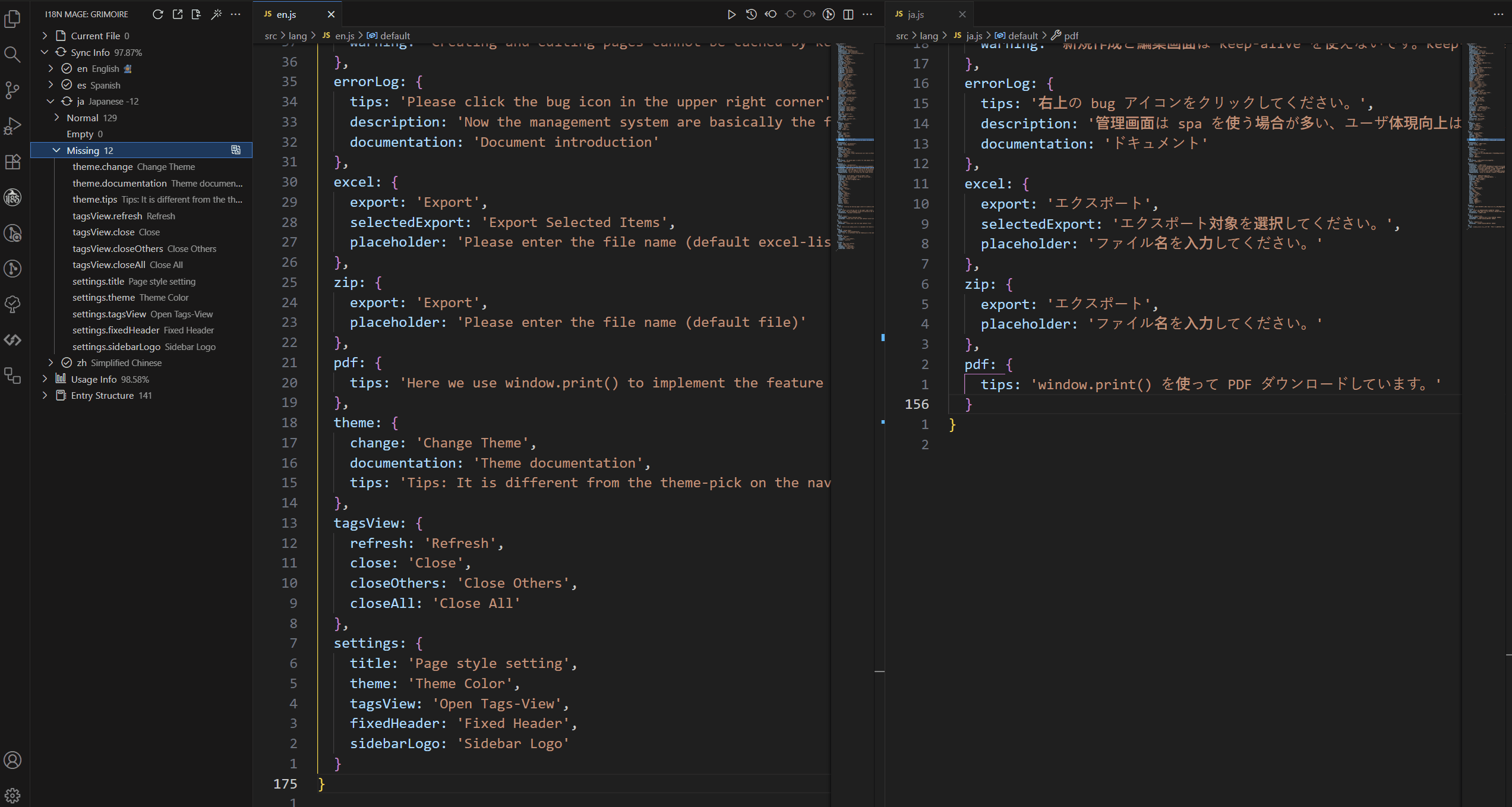 Fill Missing Translations